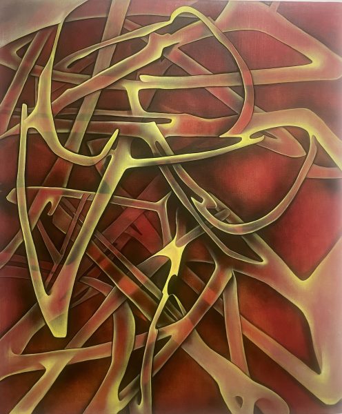 painting entitled Red Spray by Megan Olson