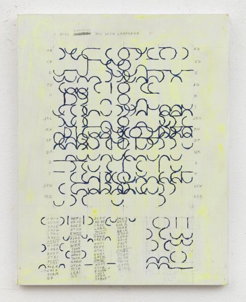 Painting entitled I WILL CONSOLE YOU WITH LANGUAGE by Leslie Roberts