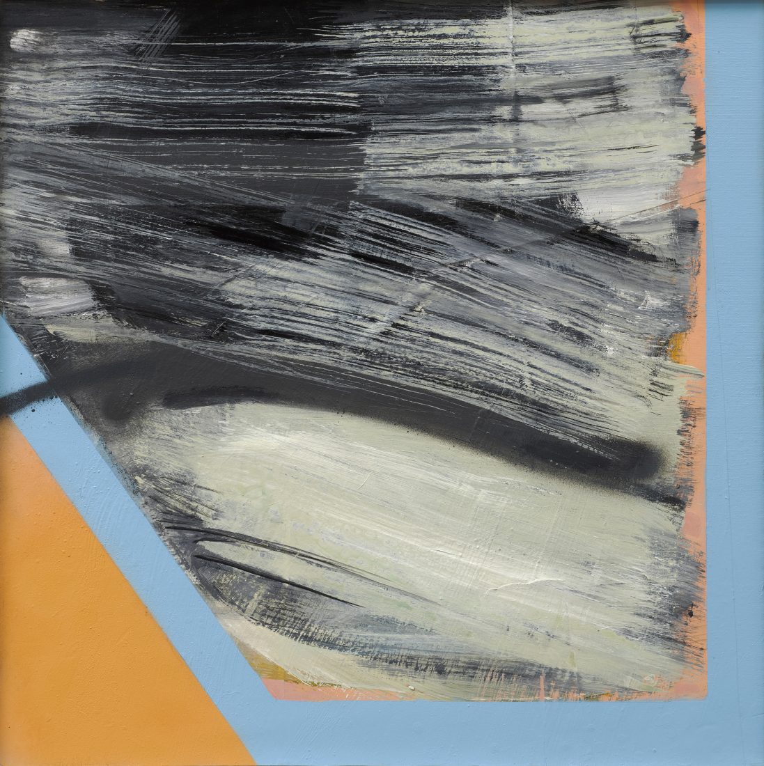 Painting titled Orange & Blue Line Constraint by Phillis Ideal