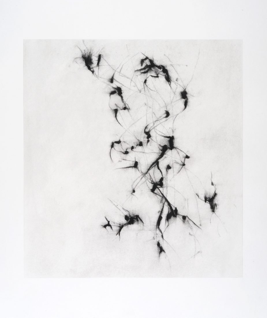 Charcoal drawing by Tamar Zinn titled And All is Always Now 1