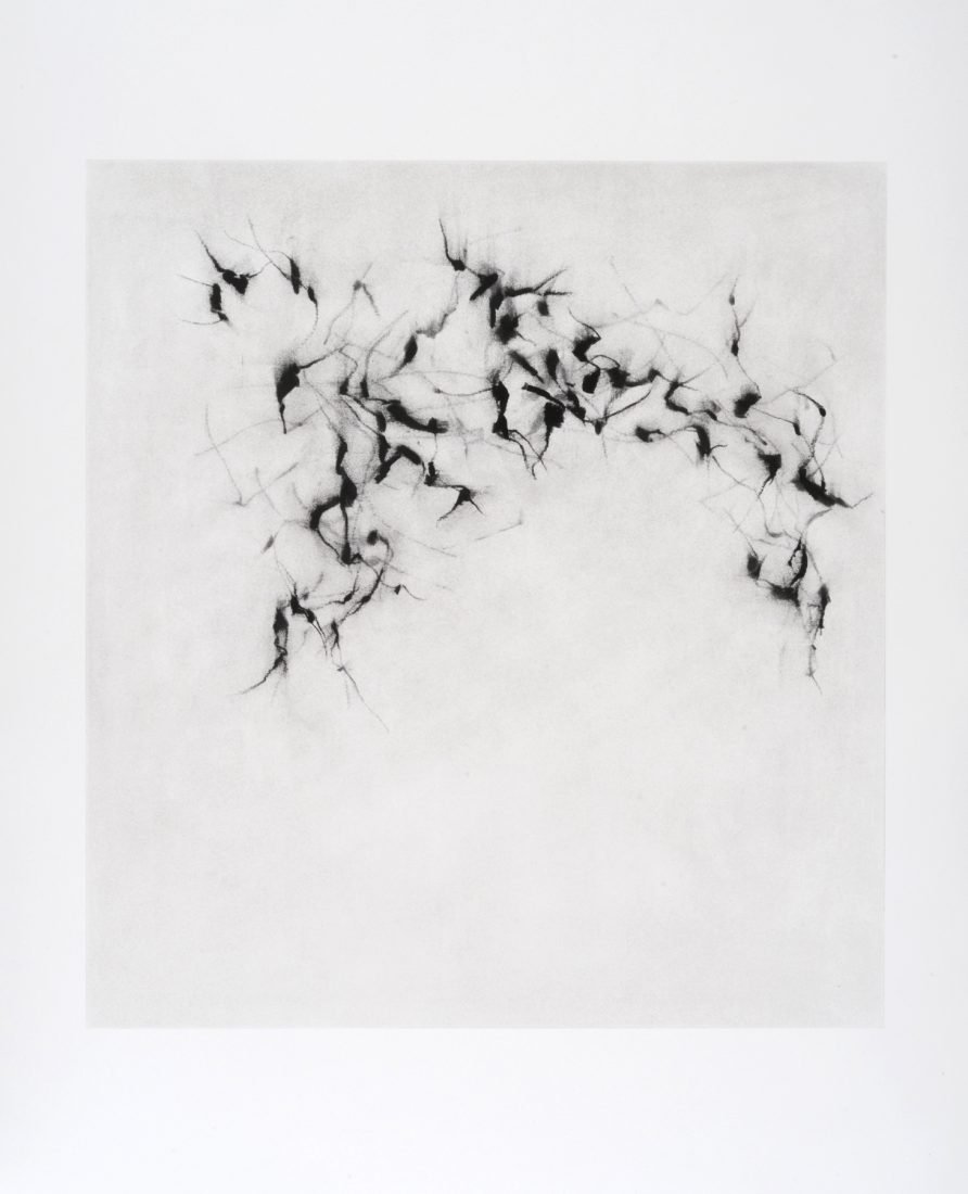 Charcoal drawing by Tamar Zinn titled And All is Always Now 5