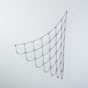Black Fishnet, 65 x 48 x 6 inches (165 x 122 x 15 centimeters), polyester rope, stainless steel split rings, aluminium rods, o-rings, 2018