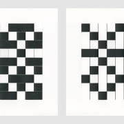 Black White Weave 5 (recto and verso) 1/4, 
13 x 13 inches (33 x33 cms), 
Strathmore 500 bristol and Fabriano Tiziano paper, 
2018